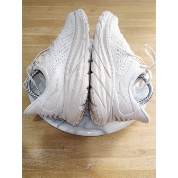 Hoka One One Clifton 8 Womens Size 8.5 Cream Athletic Running Shoes Sneakers - Picture 5 of 9
